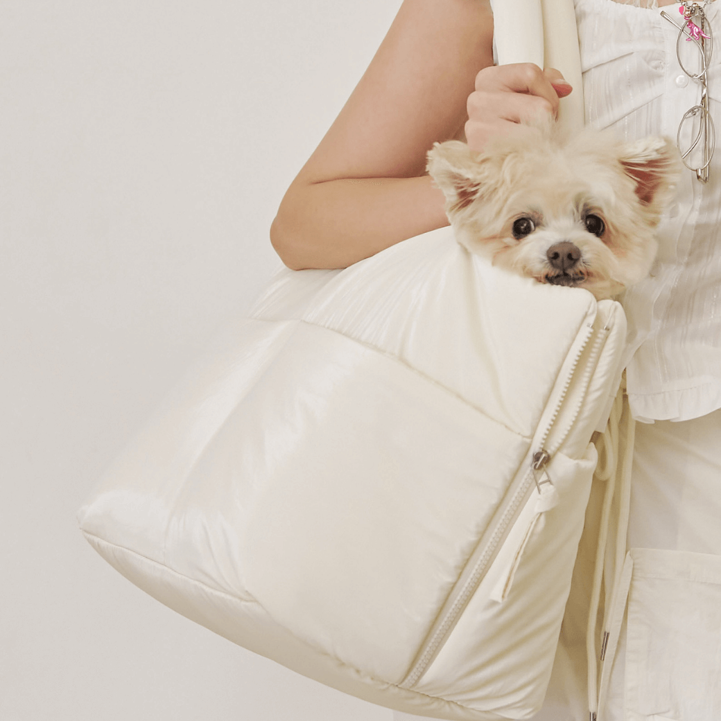 APERTY wide bag – grossy ivory｜韓国発の犬用キャリーバッグ｜MINIME