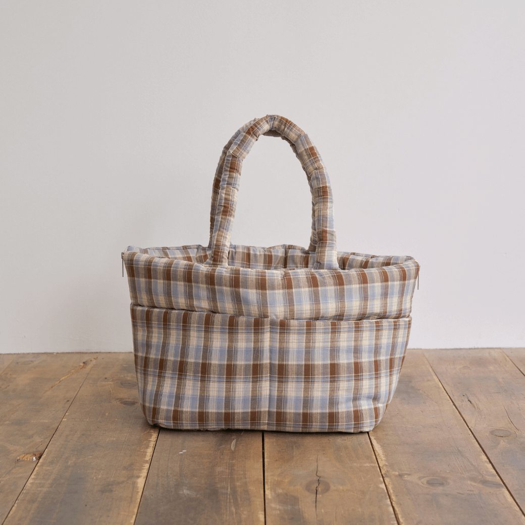 APERTY wide bag tartan blue
