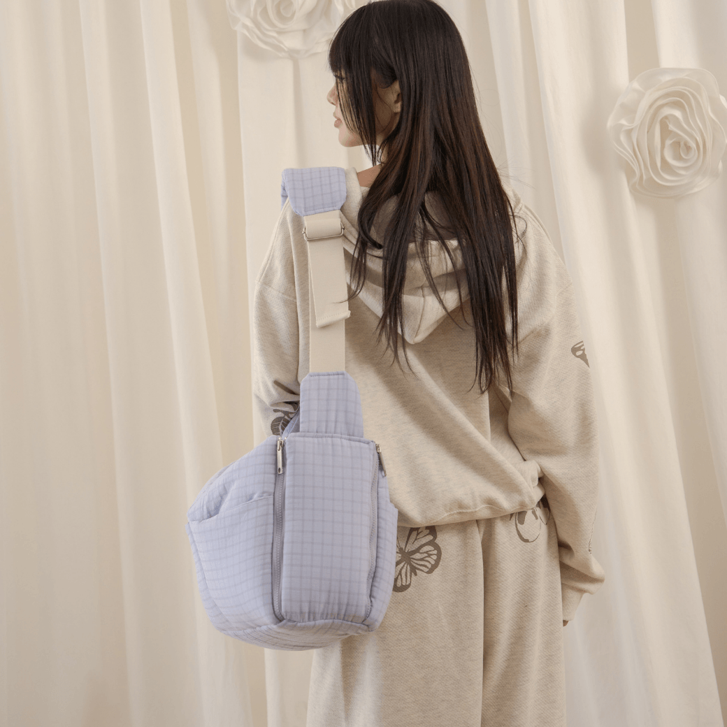 【予約】open bag - check blue（APERTY）
