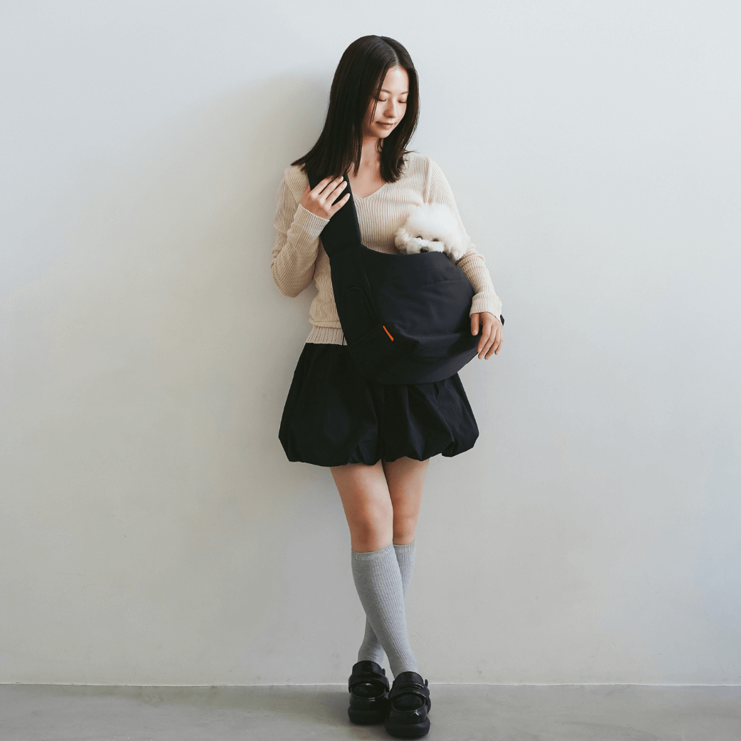 MINIME ミニミー　クロスキャリーバッグ　スリング　Sサイズ　アイボリー CROSS CARRY BAG｜小型犬用キャリーバッグ。軽くて自由な都会派