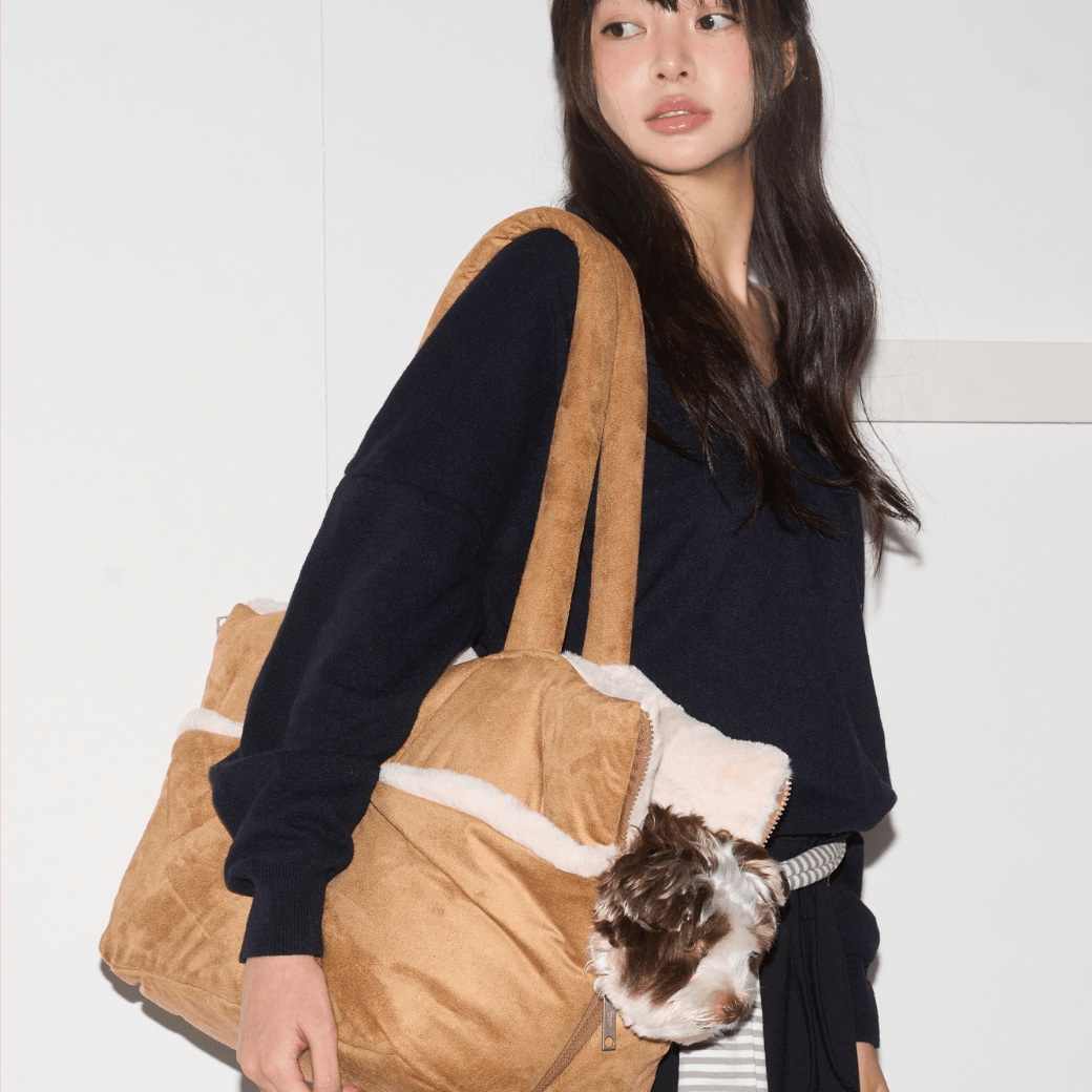【10/22 20:00 販売開始】wide bag - suede brown（APERTY）