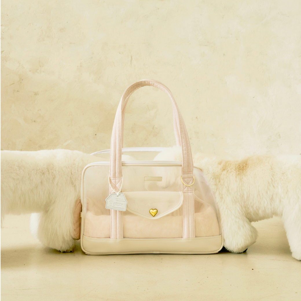 Mesh Ballon Bag （Ivory & Pink）