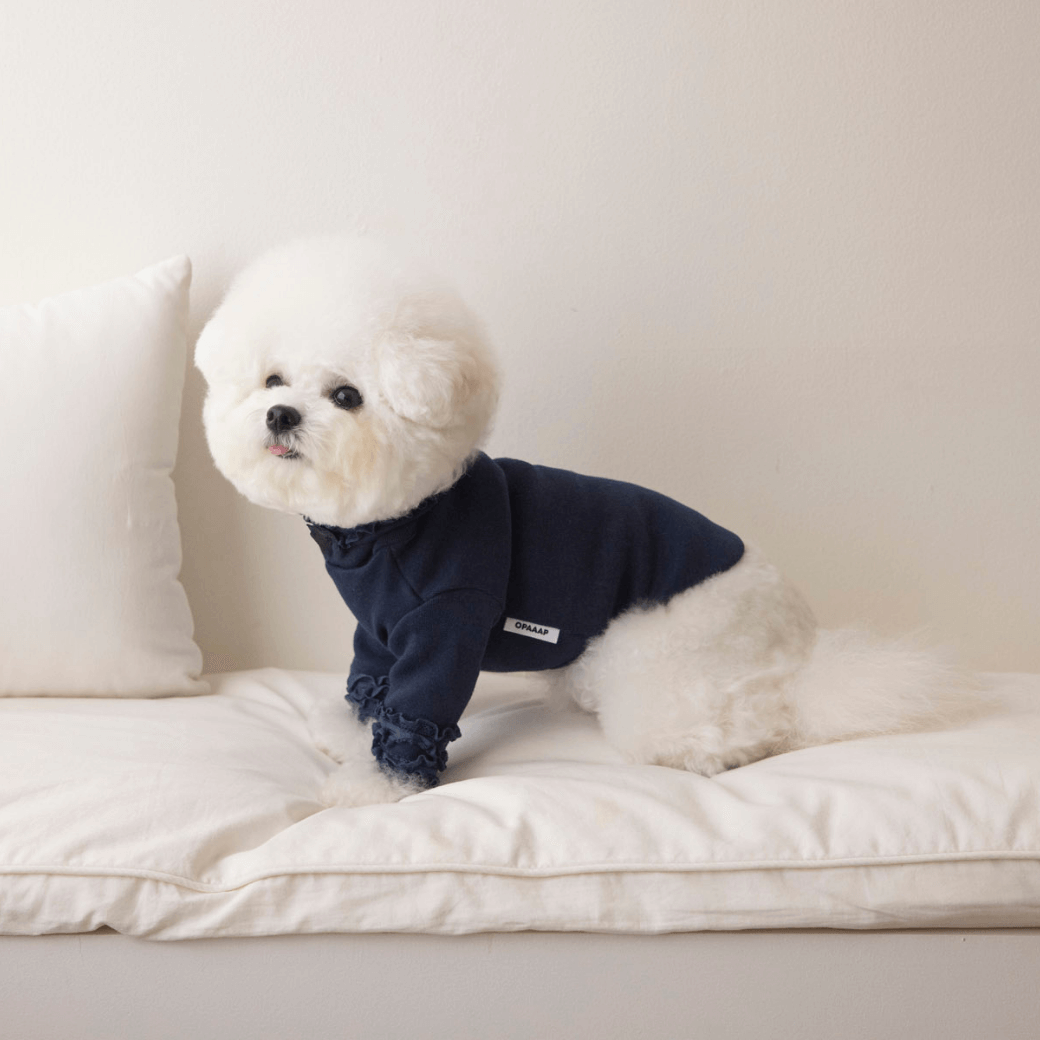 Lace Long Sleeve Turtleneck（Navy）