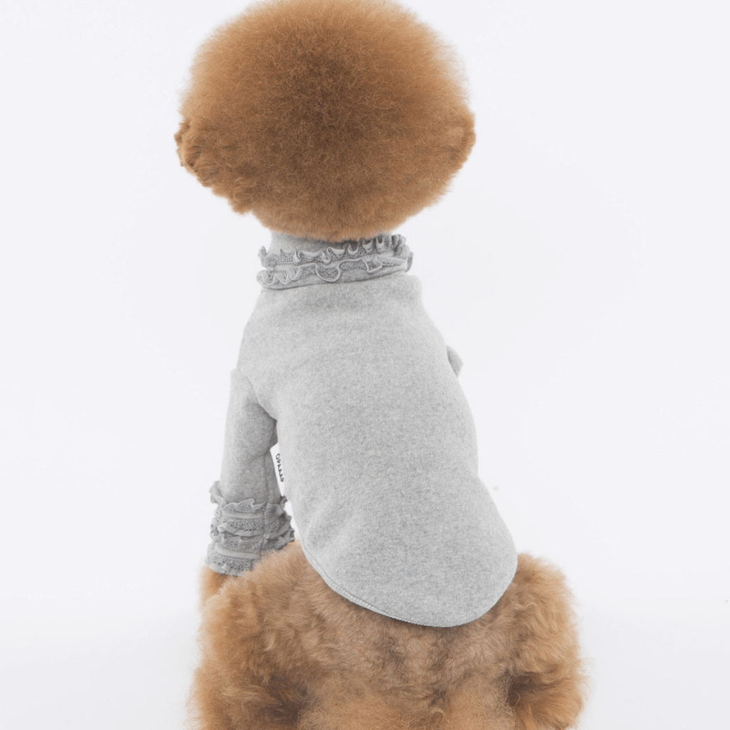 Lace Long Sleeve Turtleneck（Grey）