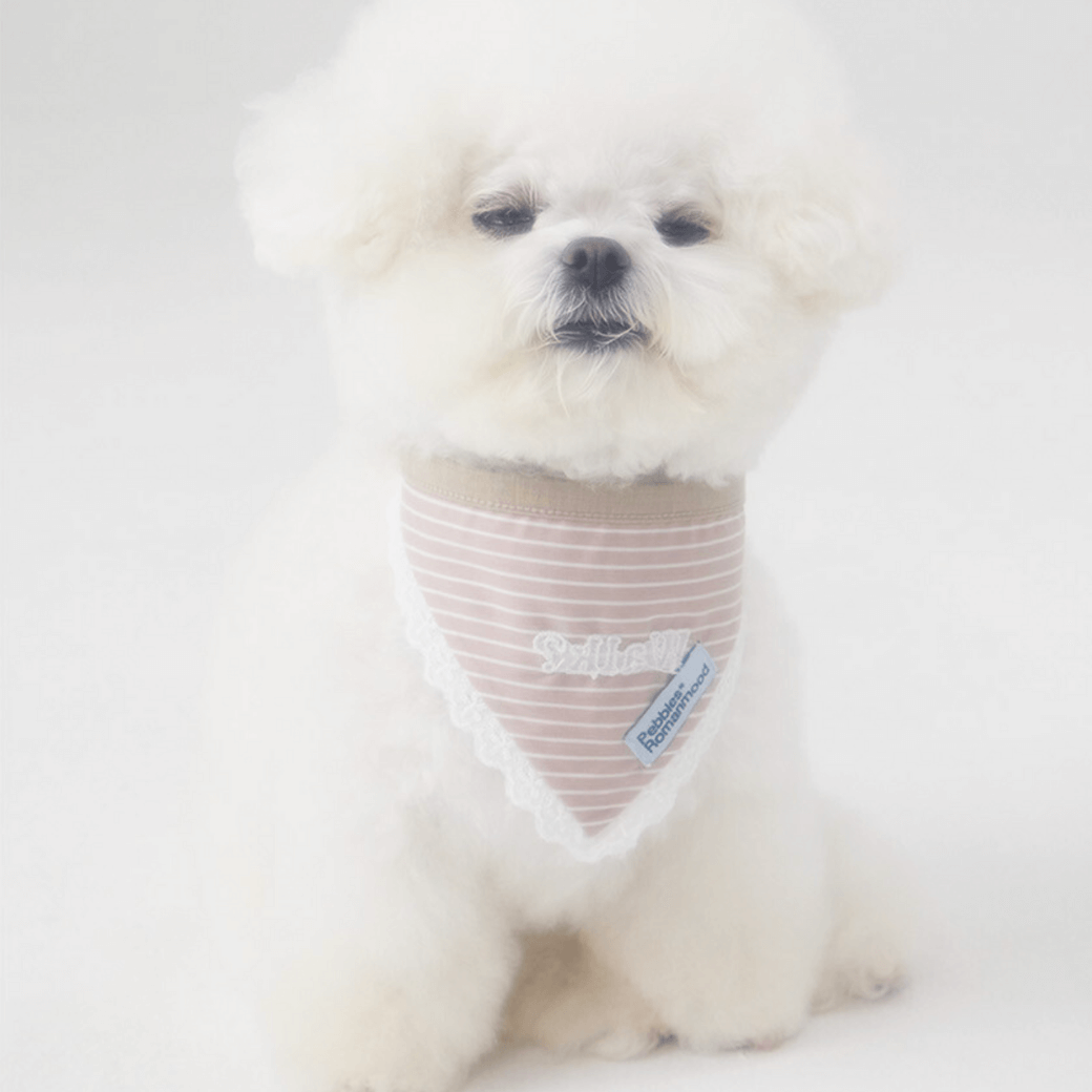 【予約】［PEBBLES×ROMANMOOD］4-way heart button bandana (beige)