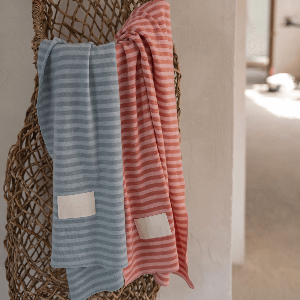【予約】Knit Stripe Buggy Blanket (2COLOR)