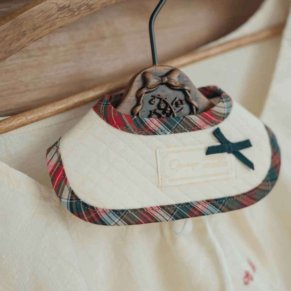 【予約】Organic Quilted Bib with Check