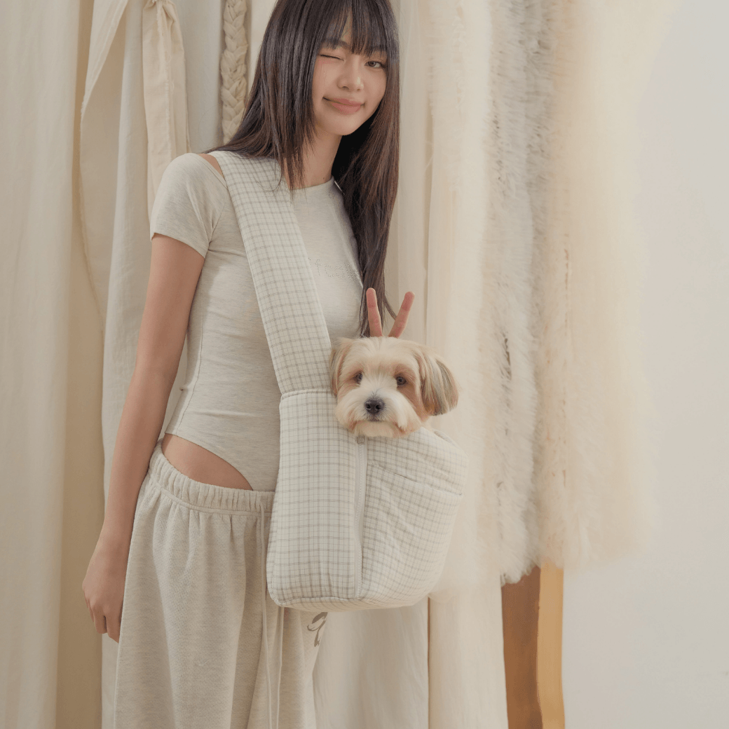 【予約】open bag - check ivory（APERTY）