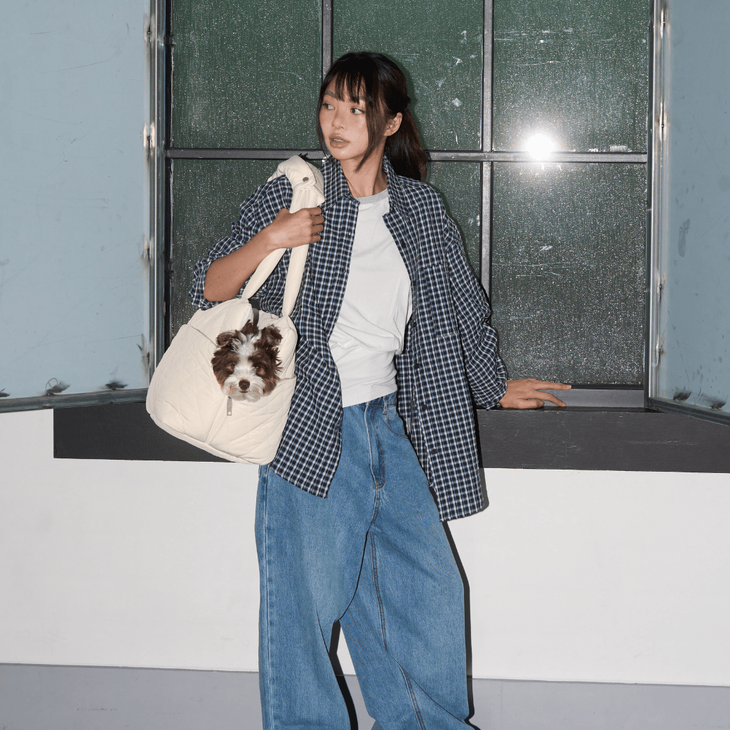【9/9 20:00-】wide bag - quilted ivory（APERTY）
