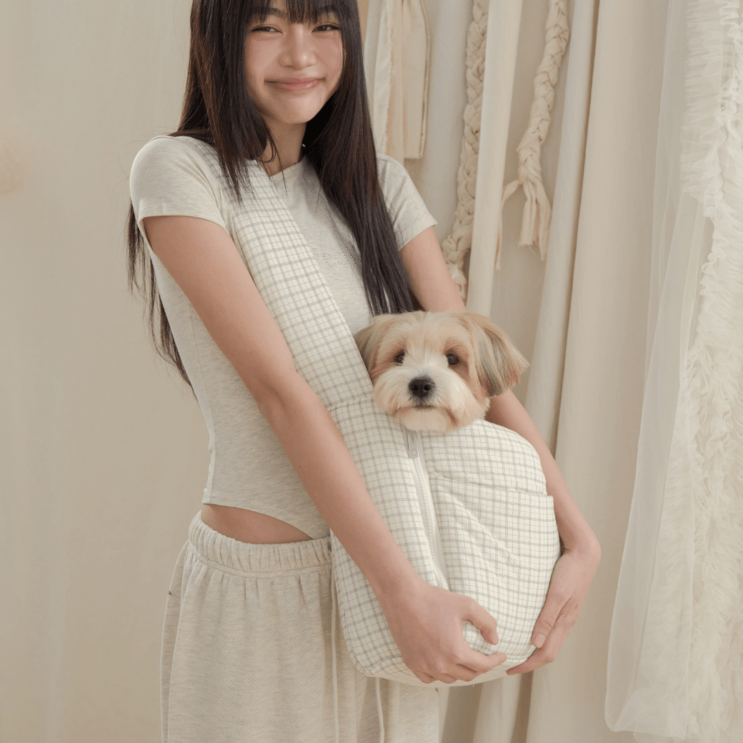 【予約】open bag - check ivory（APERTY）