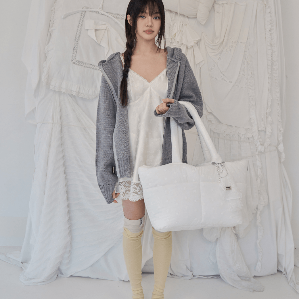 wide bag - white flower（APERTY）4/10（金）21:00〜予約販売開始