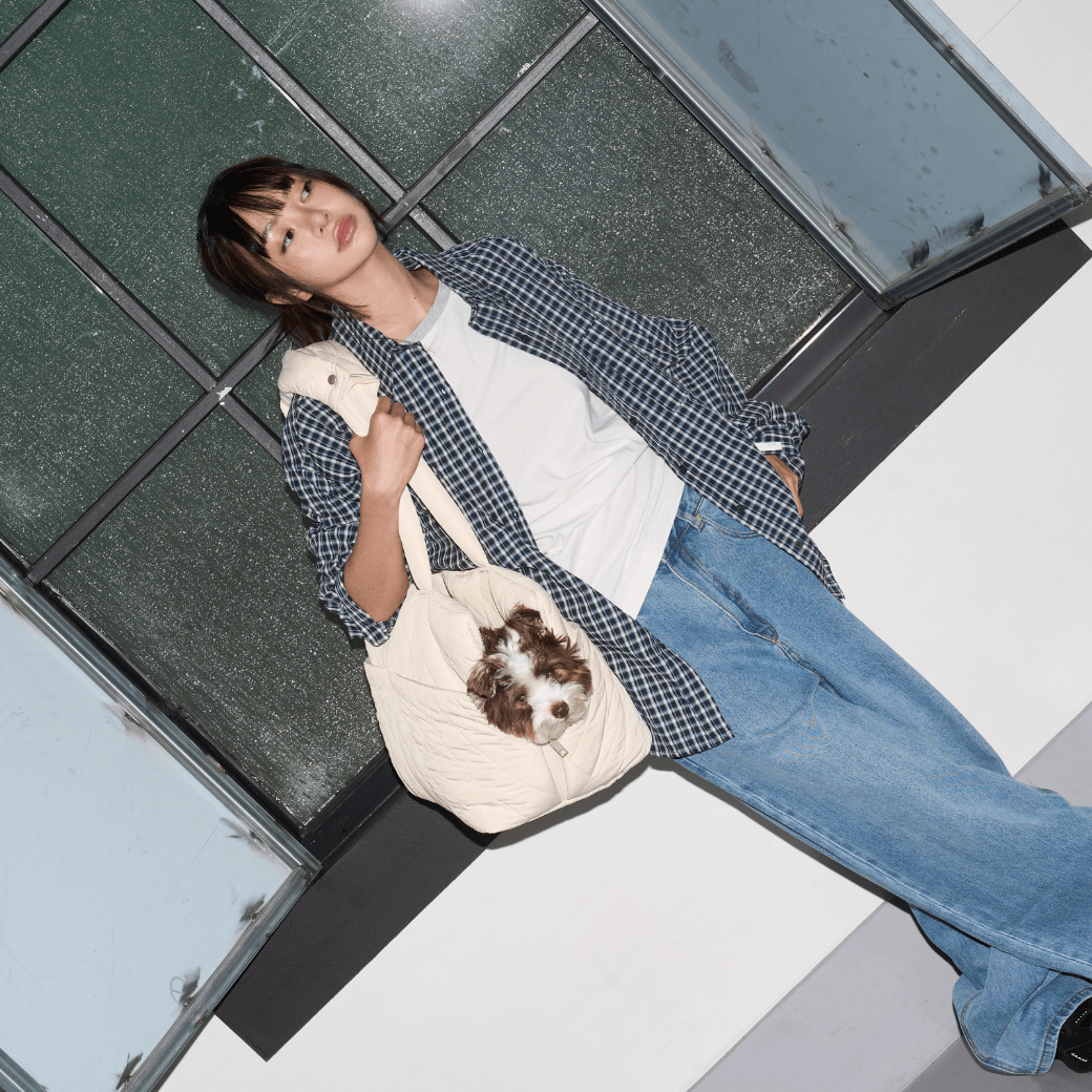 【9/9 20:00-】wide bag - quilted ivory（APERTY）