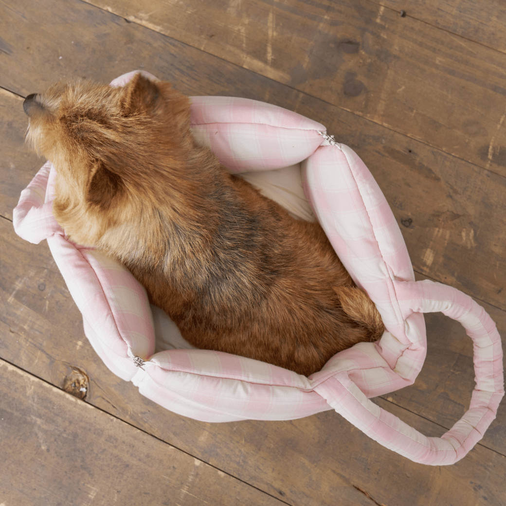 APERTY wide bag tartan pink