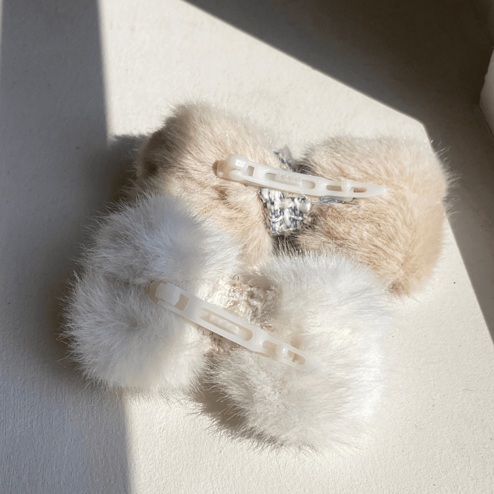 COCO Fur Tweed Hair-Pin (2color)
