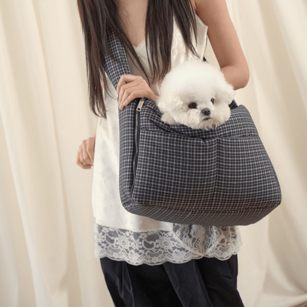 【予約】open bag - check black（APERTY）
