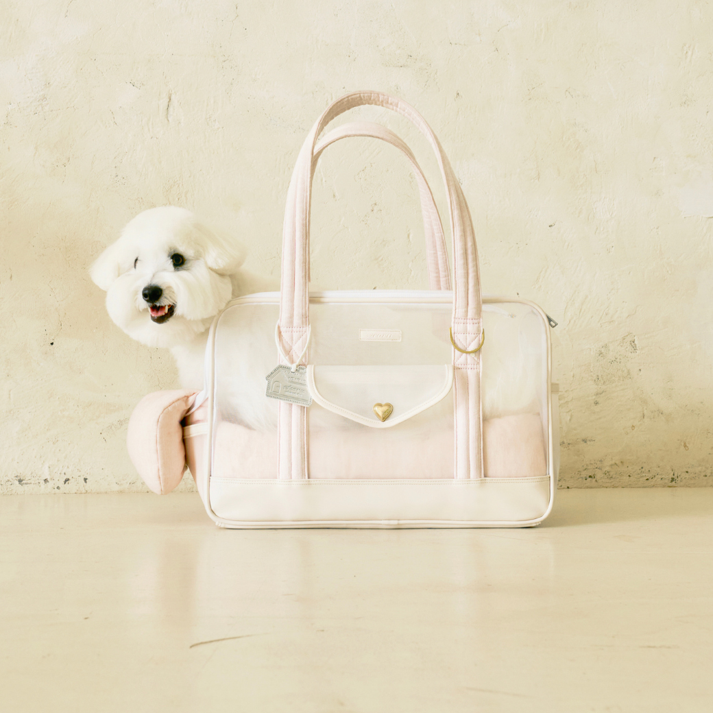 Mesh Ballon Bag （Ivory & Pink）
