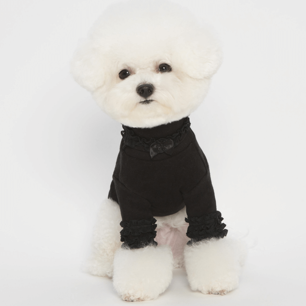 Lace Long Sleeve Turtleneck（Black）
