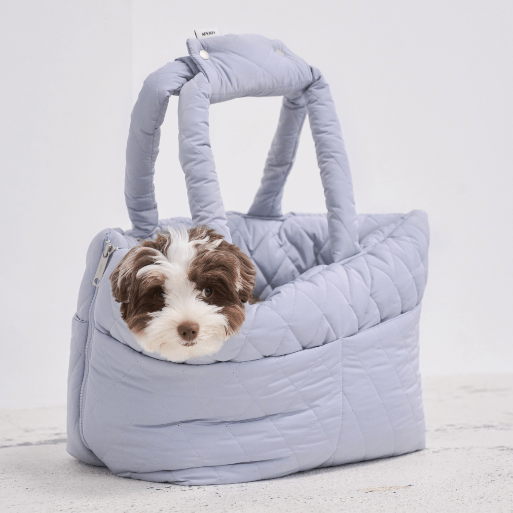 【9/9 20:00-】wide bag - quilted bluegrey（APERTY）