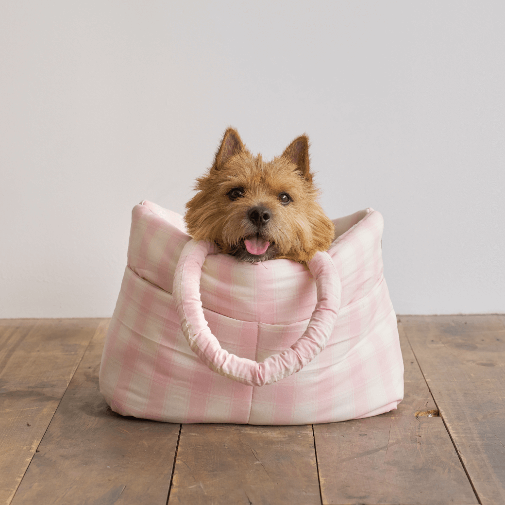 APERTY wide bag tartan pink