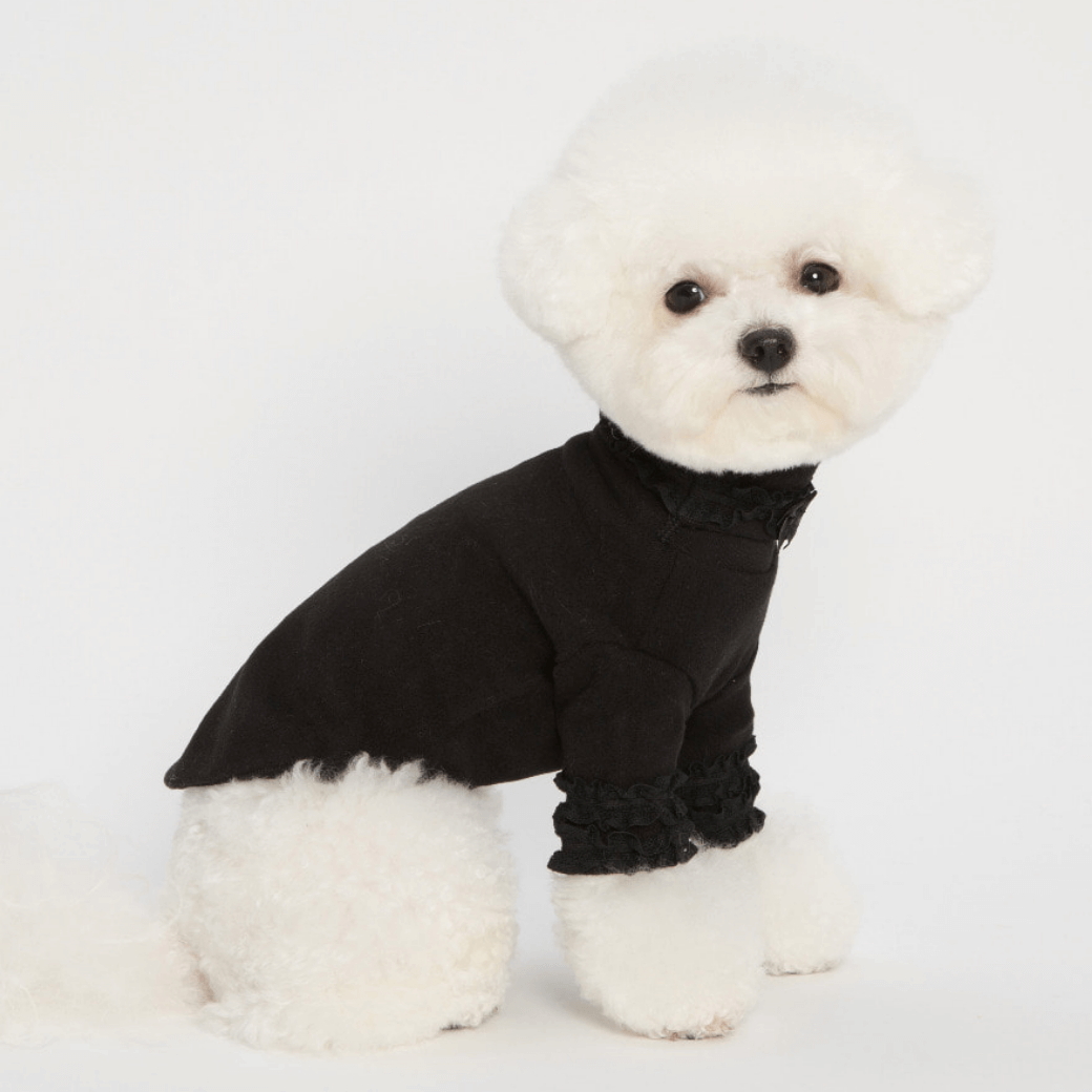 Lace Long Sleeve Turtleneck（Black）