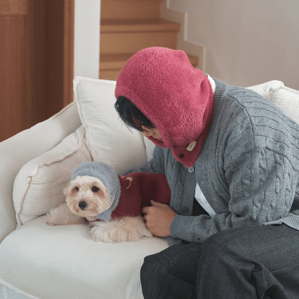 Winter Snuggle Balaclava Cherry (for dog / for human)