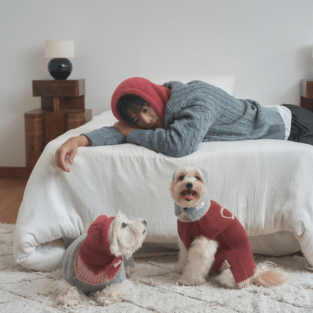 Winter Snuggle Balaclava Cherry (for dog / for human)