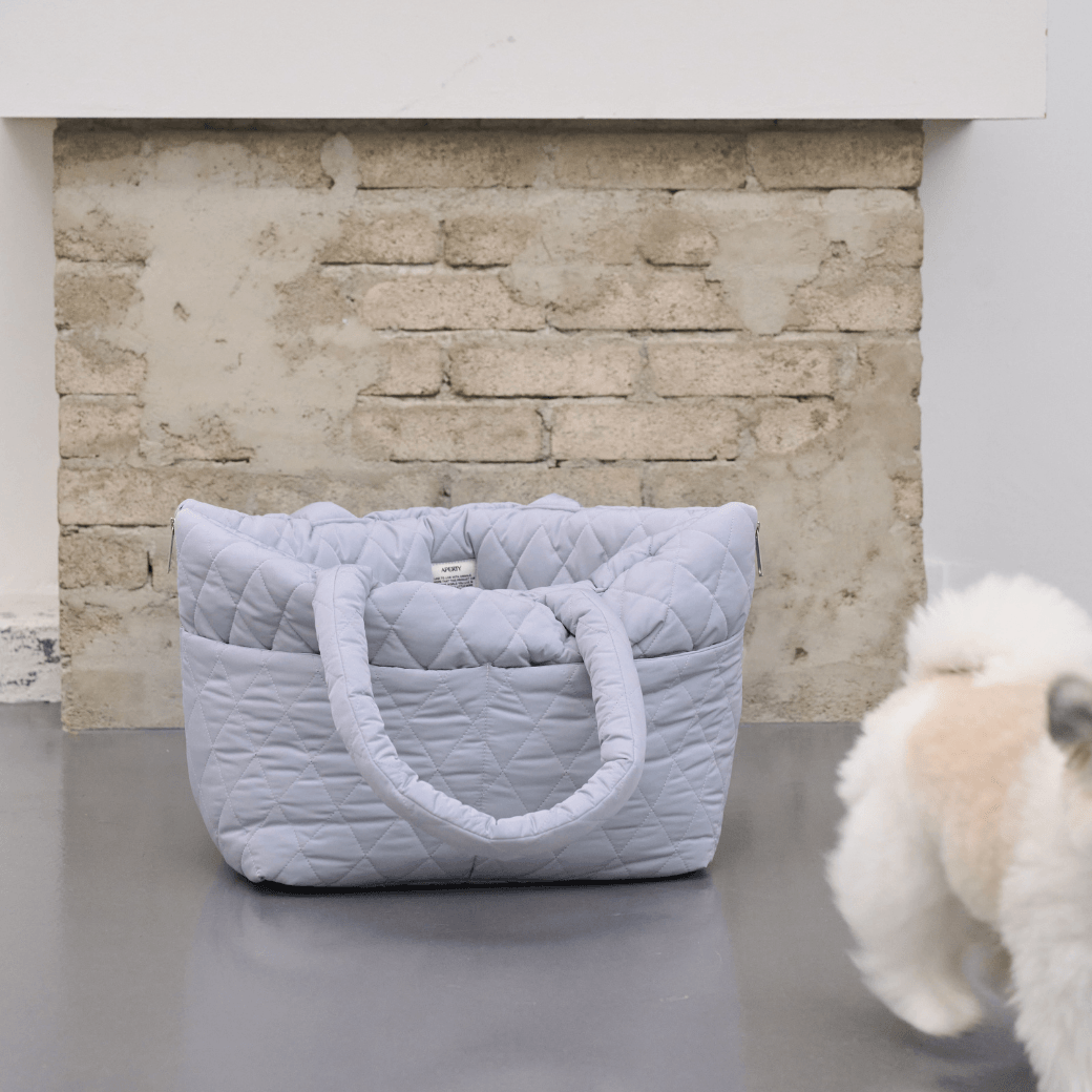 【9/9 20:00-】wide bag - quilted bluegrey（APERTY）