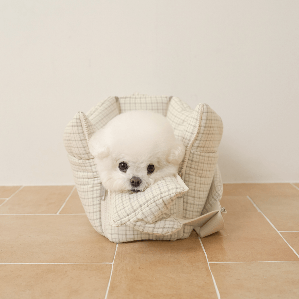 【予約】open bag - check ivory（APERTY）