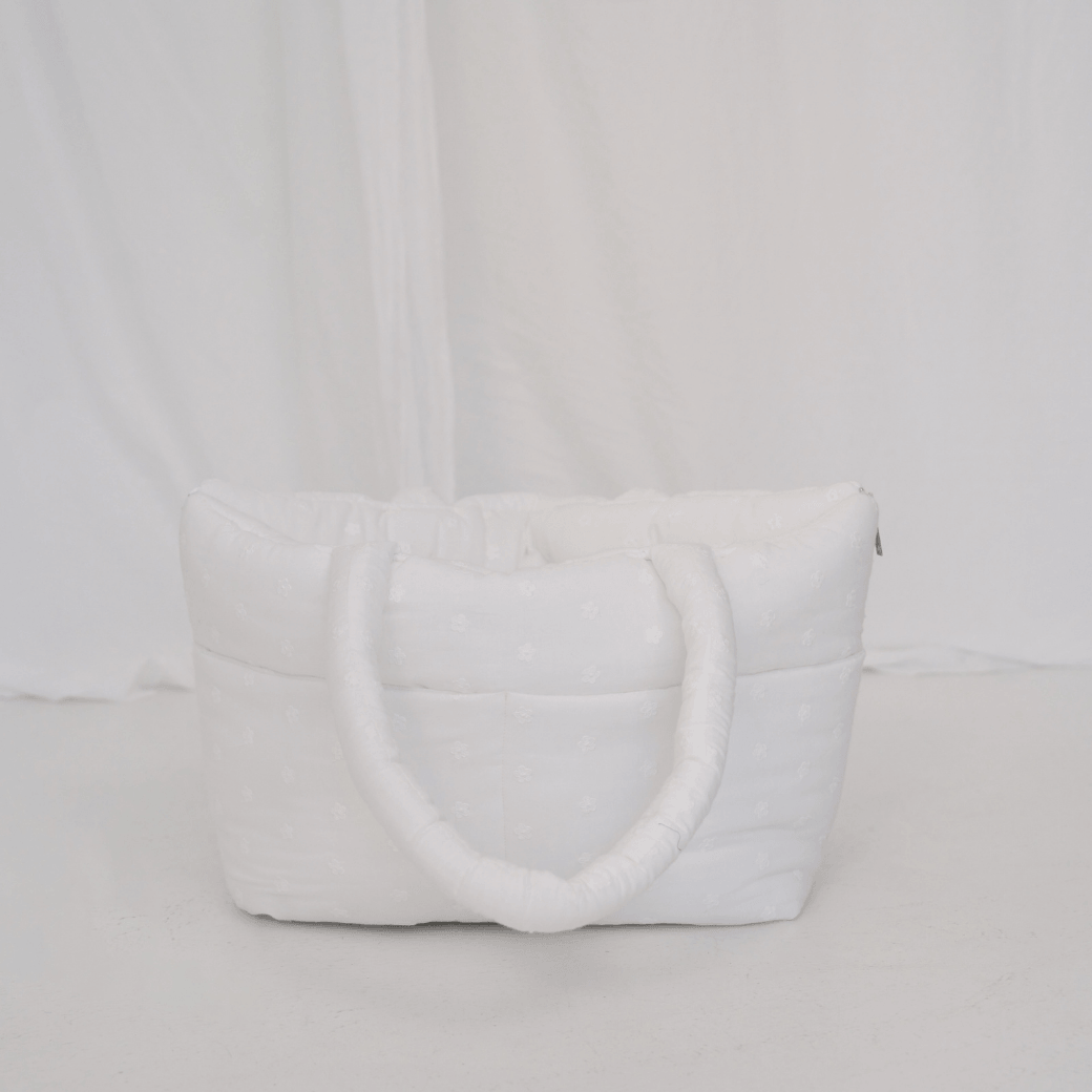 wide bag - white flower（APERTY）