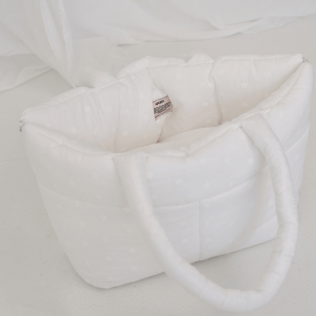 wide bag - white flower（APERTY）