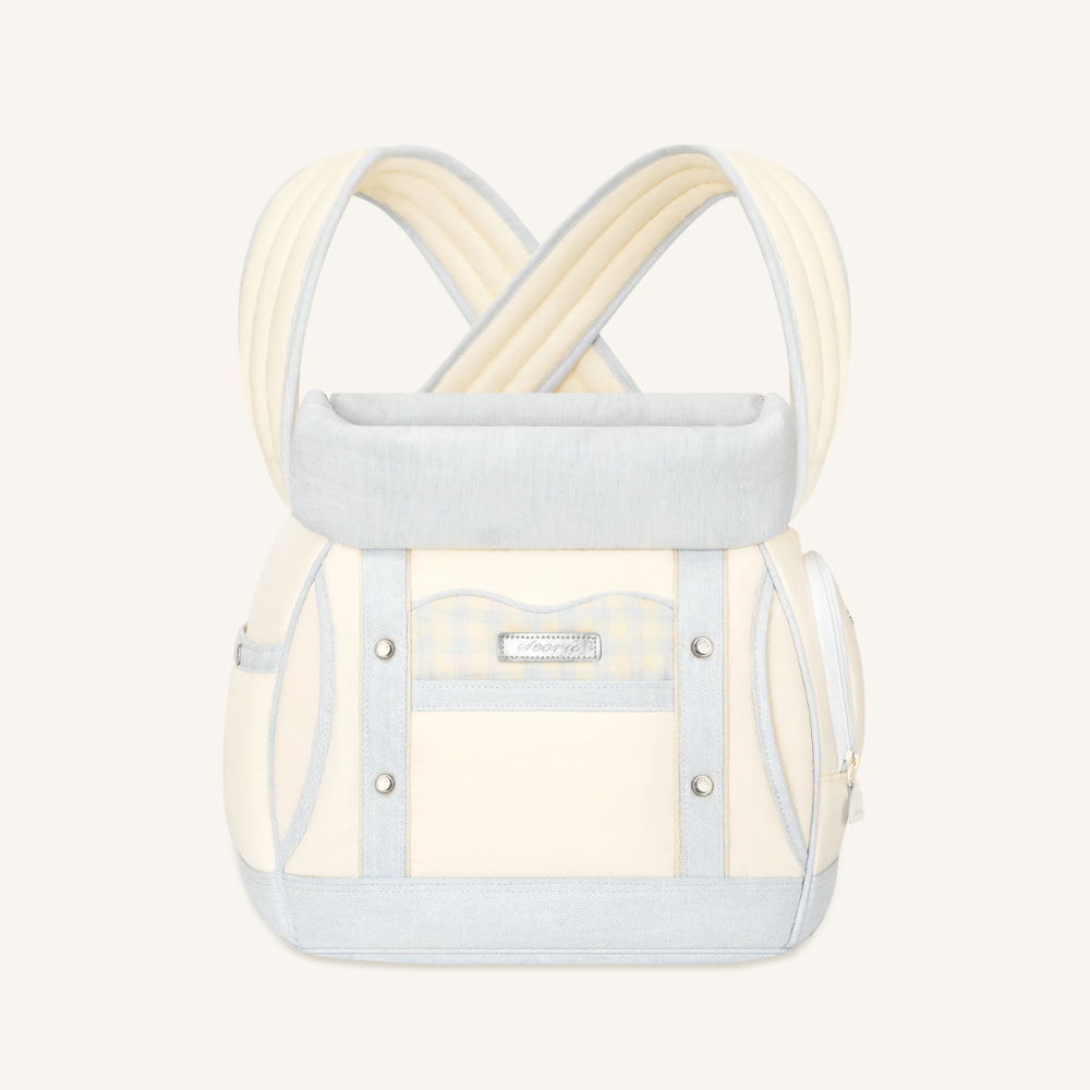front bag lemon blue seoru 犬用キャリーバッグ