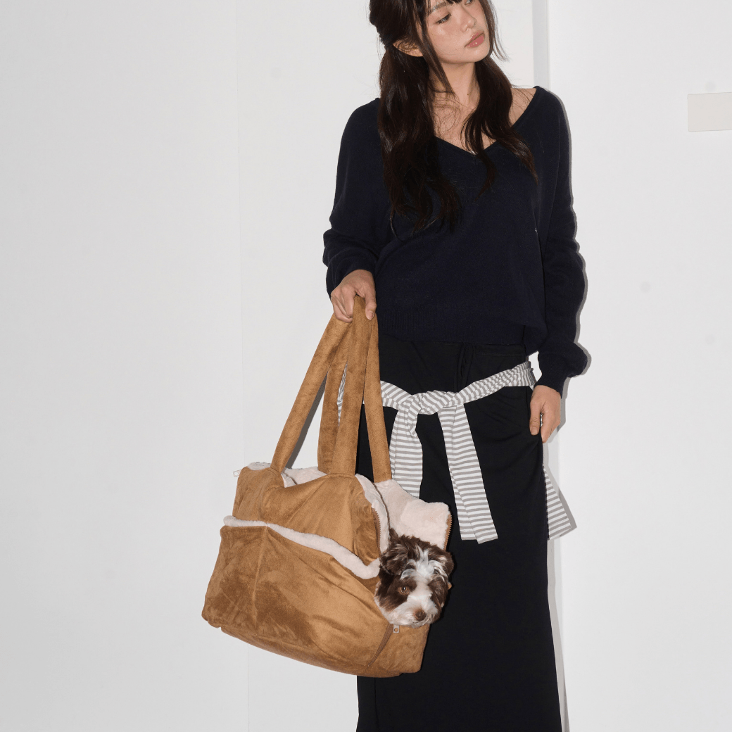 【10/22 20:00 販売開始】wide bag - suede brown（APERTY）