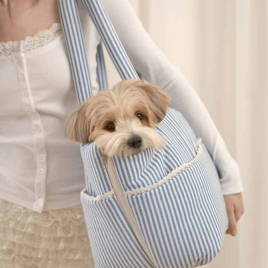 wide bag - stripe blue（APERTY）
