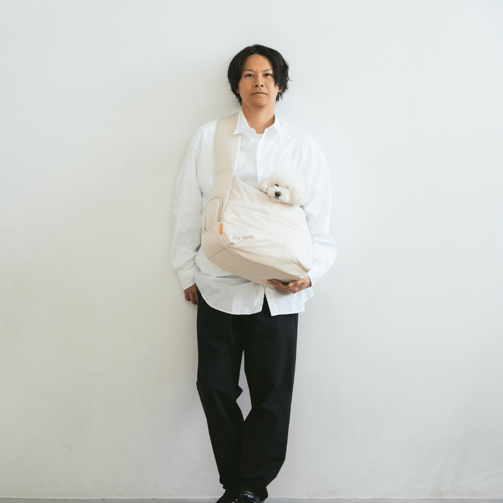 MINIME ミニミー クロスキャリーバッグ スリング Sサイズ アイボリー CROSS CARRY BAG|小型犬用キャリーバッグ。軽くて自由な都会派