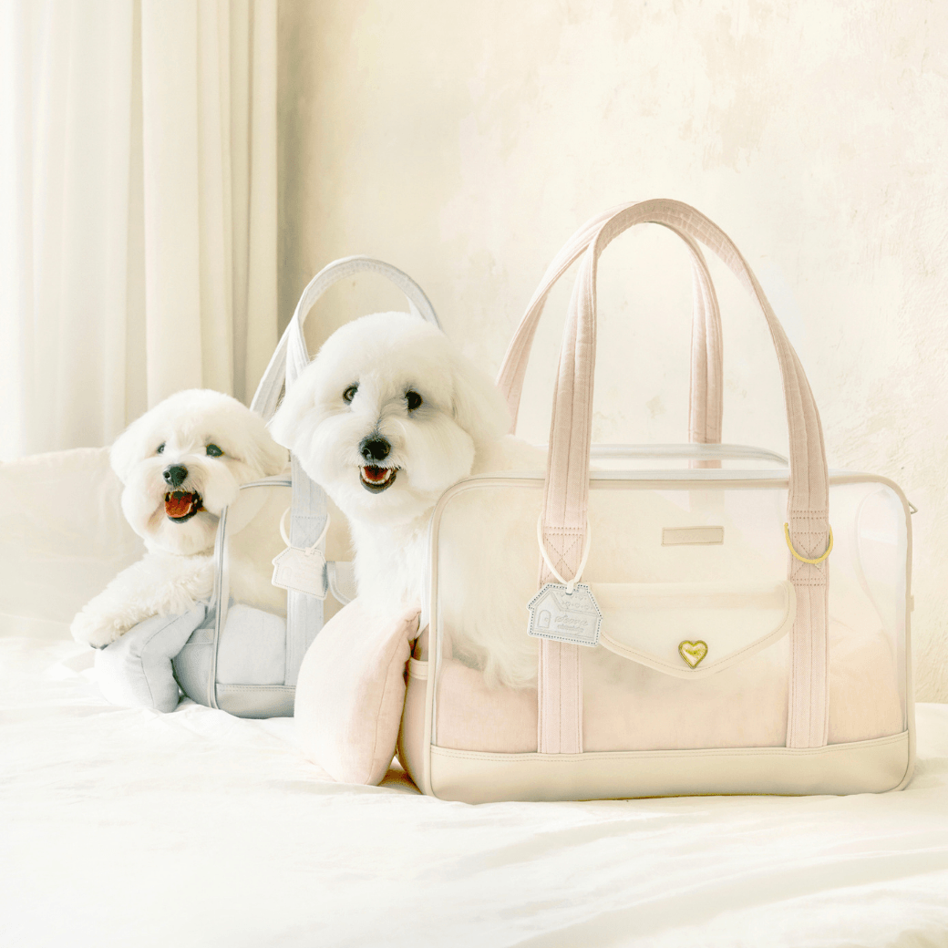 Mesh Ballon Bag （Ivory & Pink）