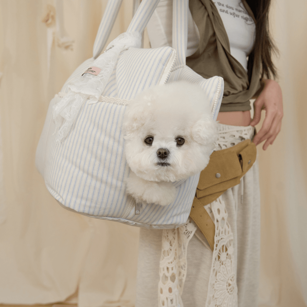 wide bag - stripe ivory（APERTY）