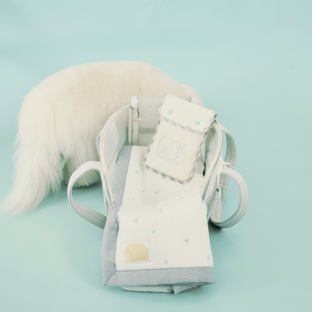 Mesh Ballon Bag （Silver & Blue）