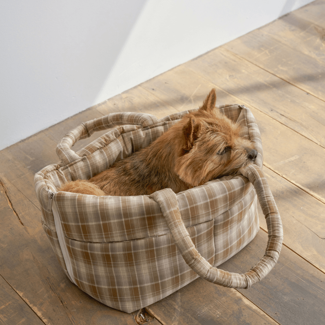 APERTY wide bag tartan brown