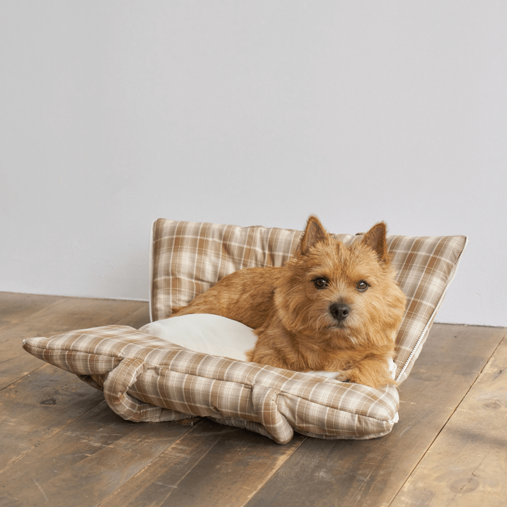 APERTY wide bag tartan brown