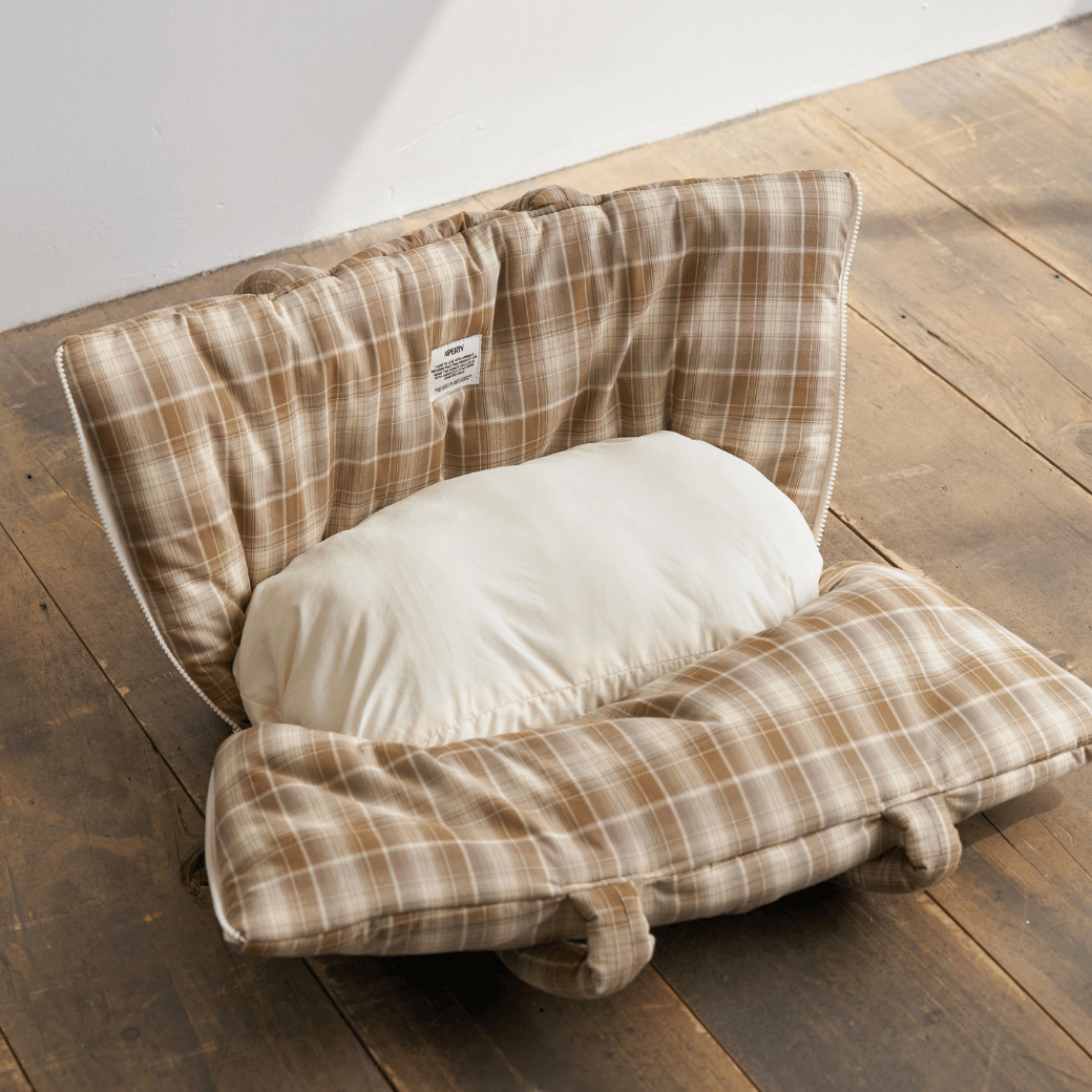 APERTY wide bag tartan brown