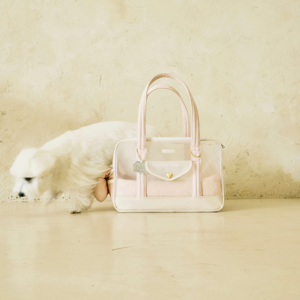 Mesh Ballon Bag （Ivory & Pink）