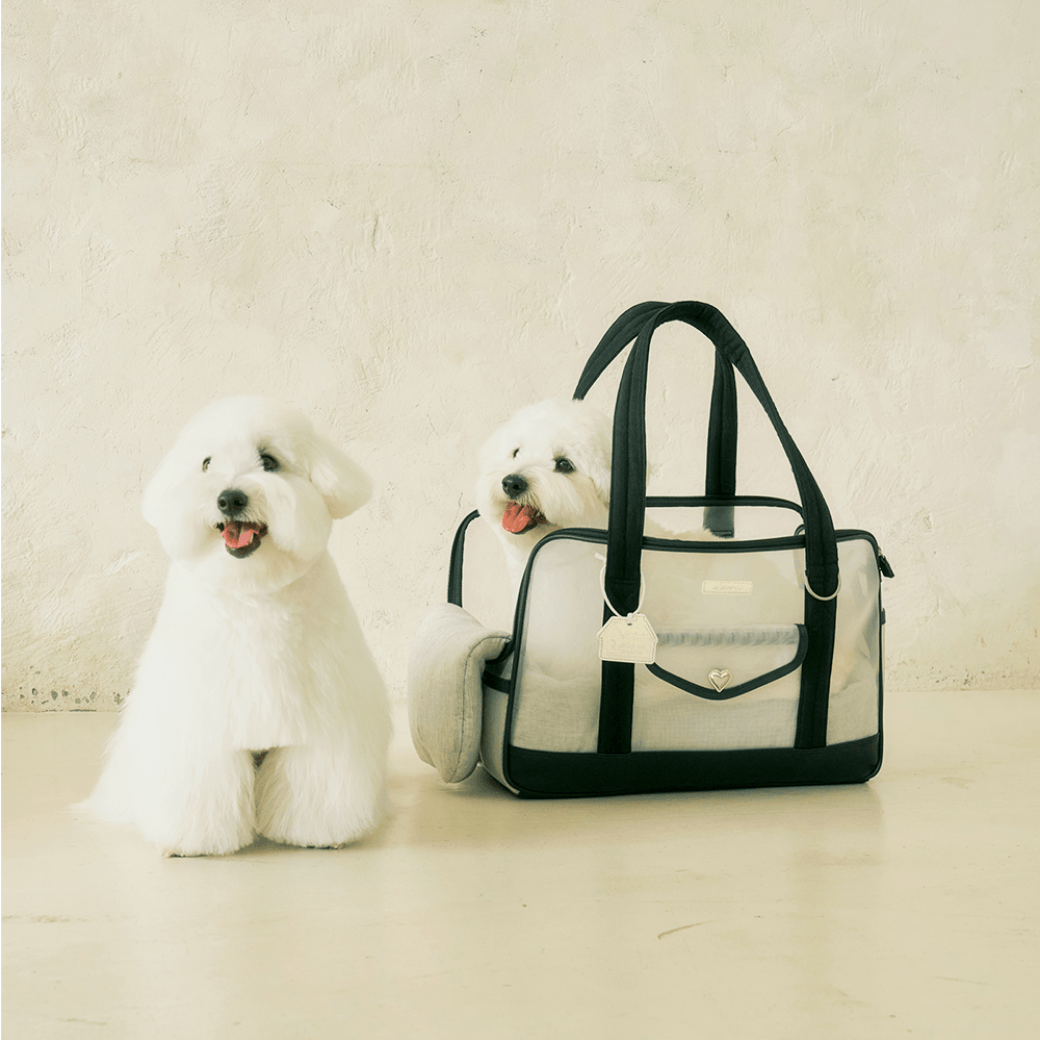 Mesh Ballon Bag - Black & Grey（Seoru）