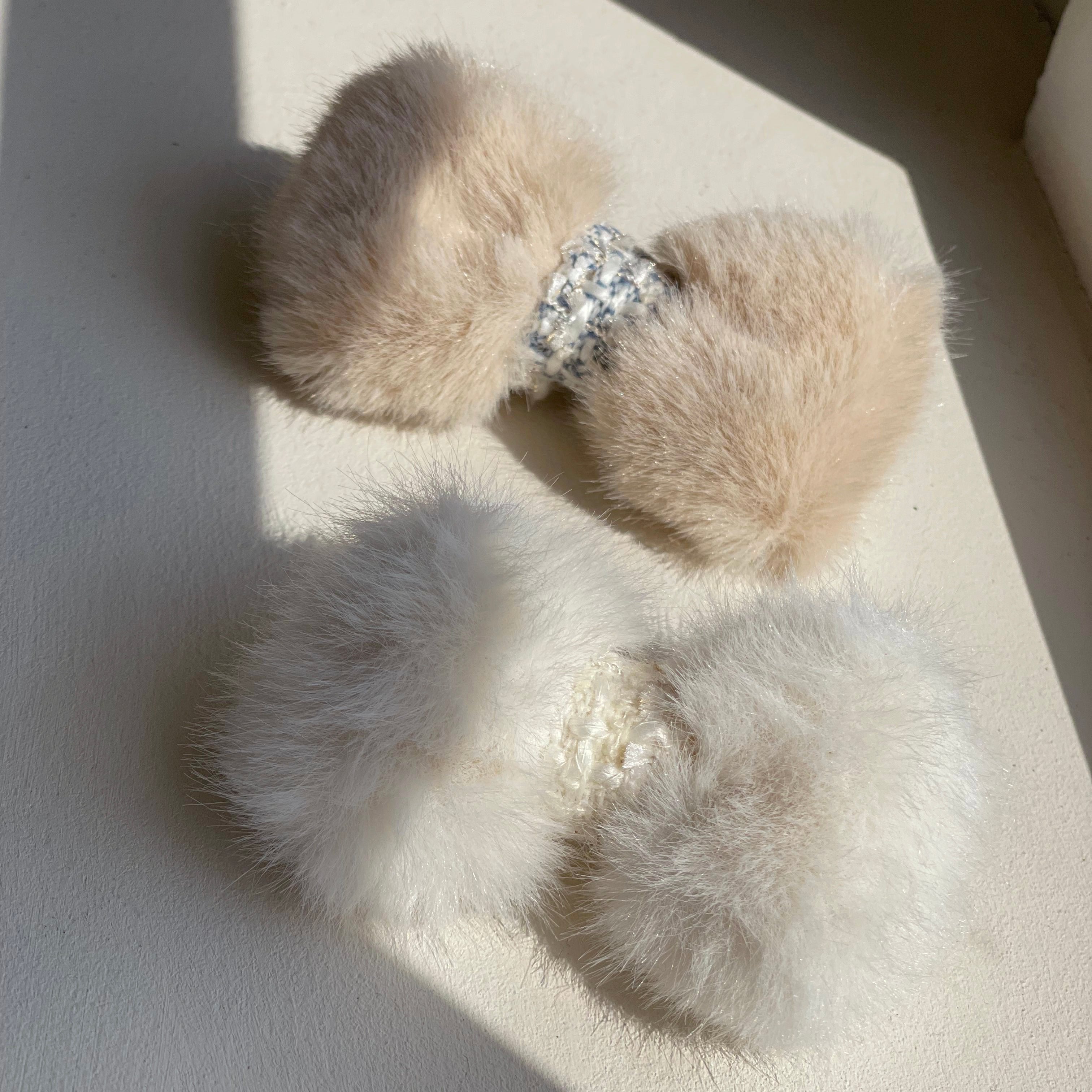 COCO Fur Tweed Hair-Pin (2color)
