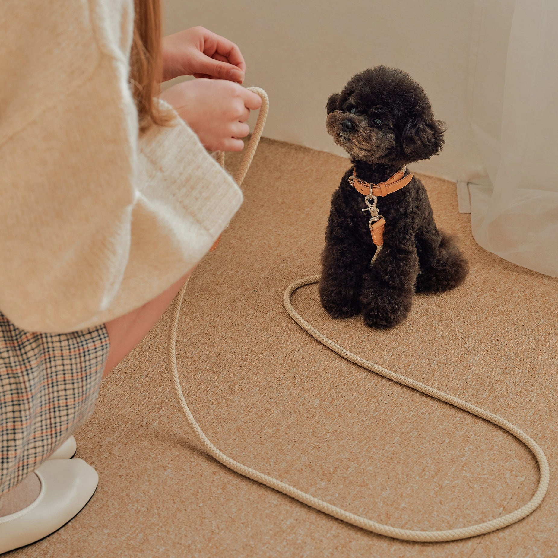 Classic  Leash 1.8m 手持ちリード（ベージュ）