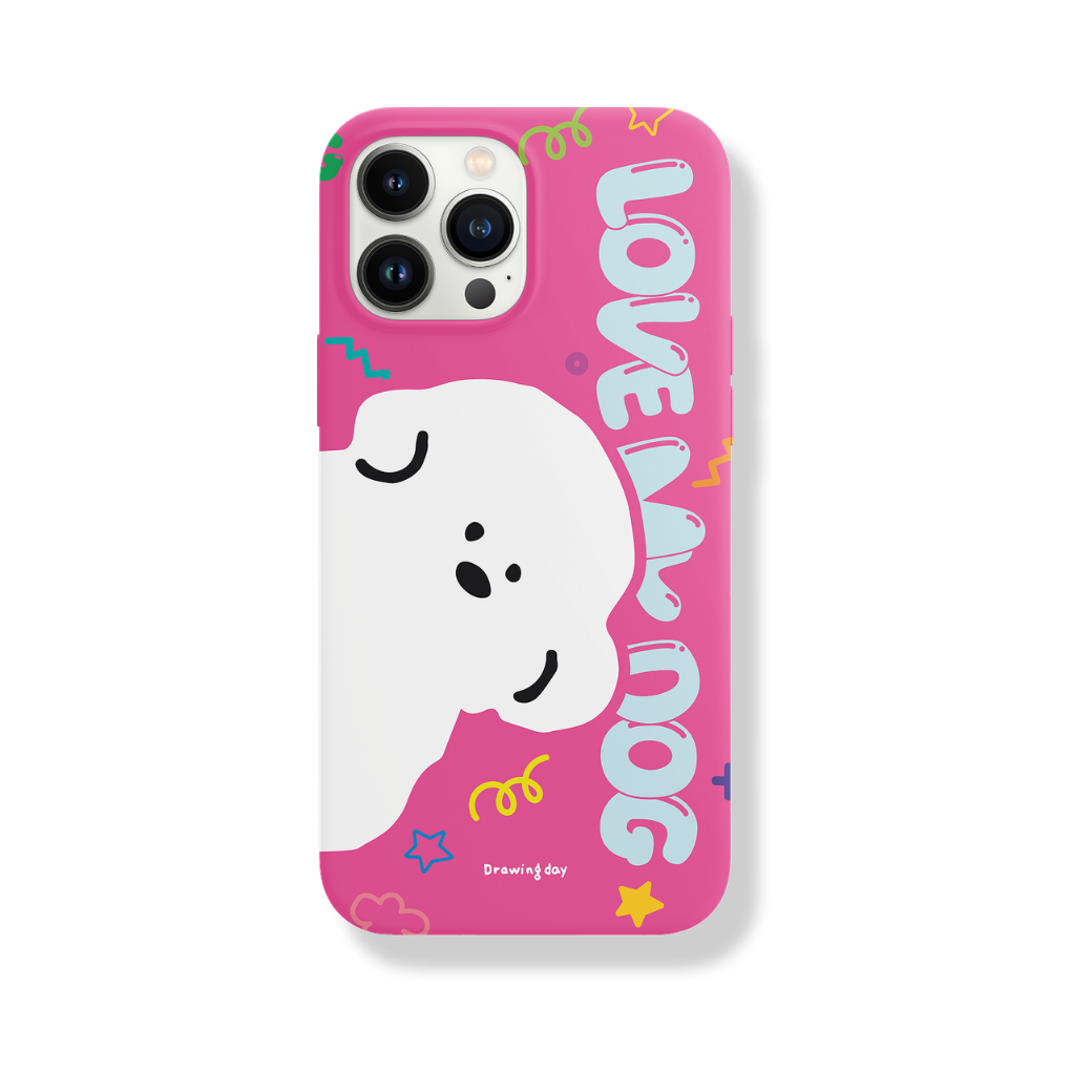 【予約商品】LOVE MY DOG PHONE CASE（HOT PINK）