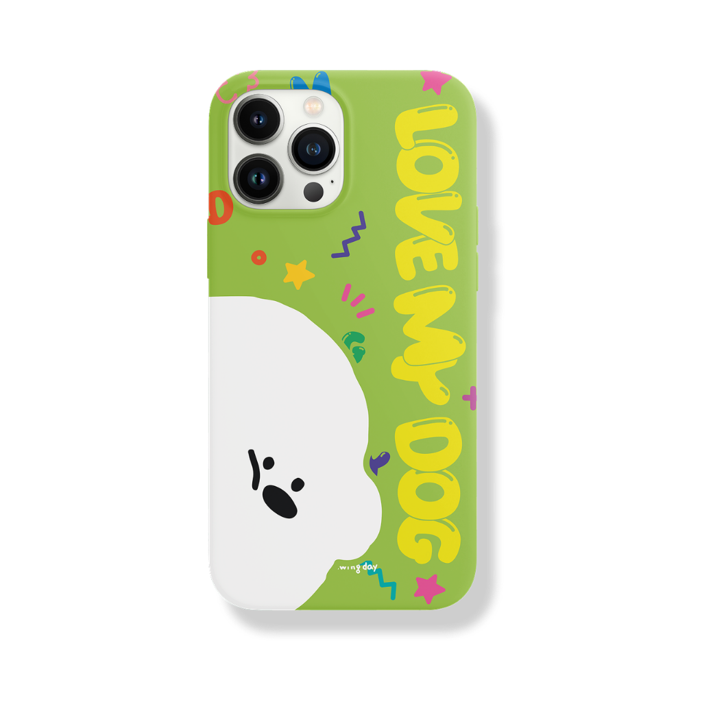 【予約商品】LOVE MY DOG PHONE CASE（APPLE GREEN）