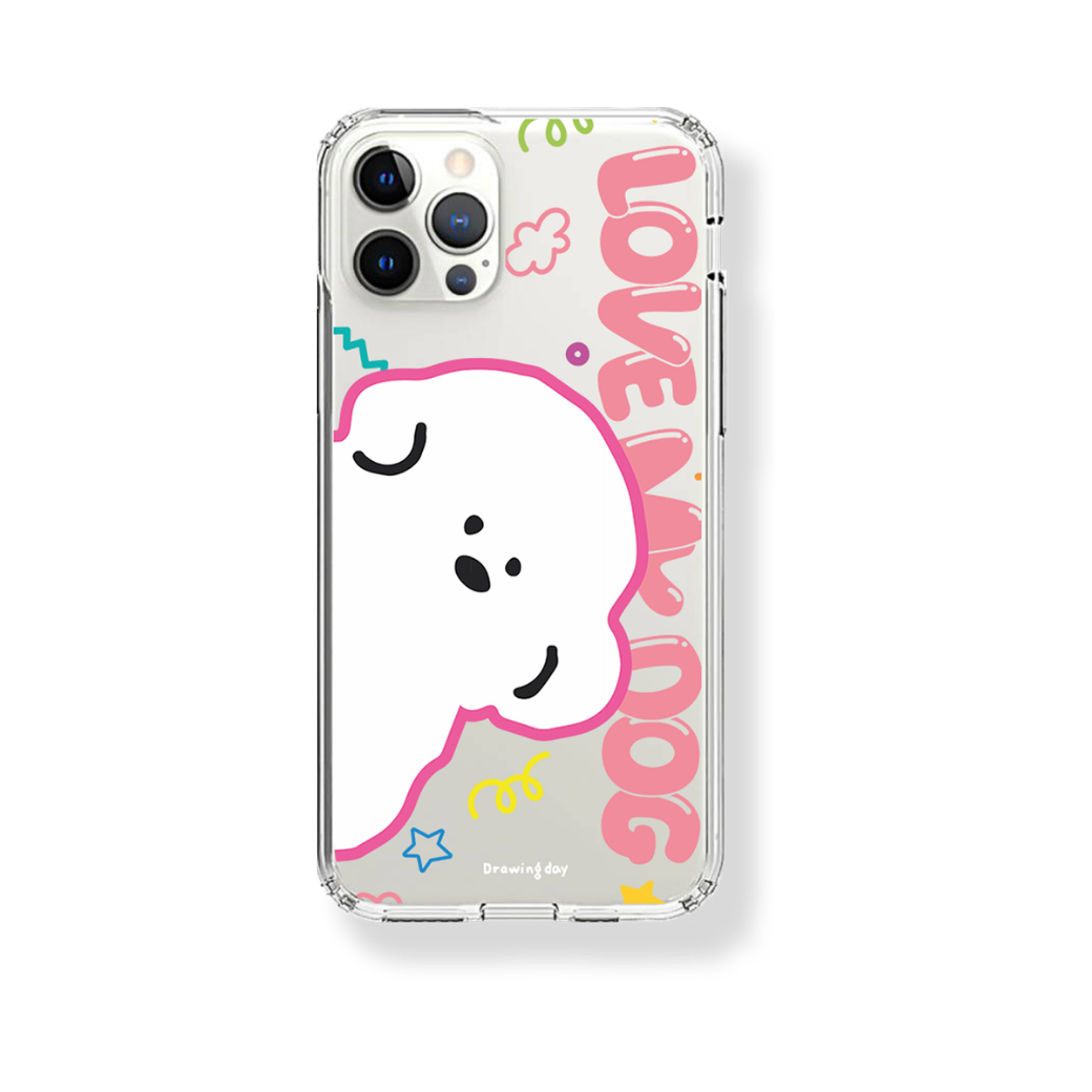 【予約商品】LOVE MY DOG CLEAR CASE （HOT PINK）