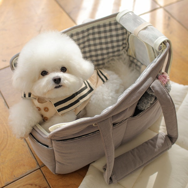 minime.韓国ba&ttang.犬.チェックキャリーバッグ.ショルダー